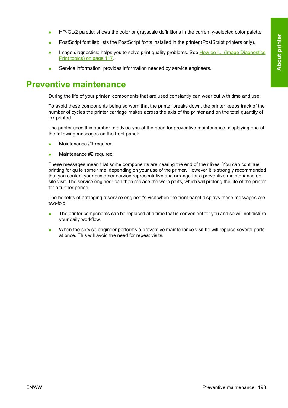 Preventive maintenance | HP Designjet 4520 Printer series User Manual | Page 203 / 235