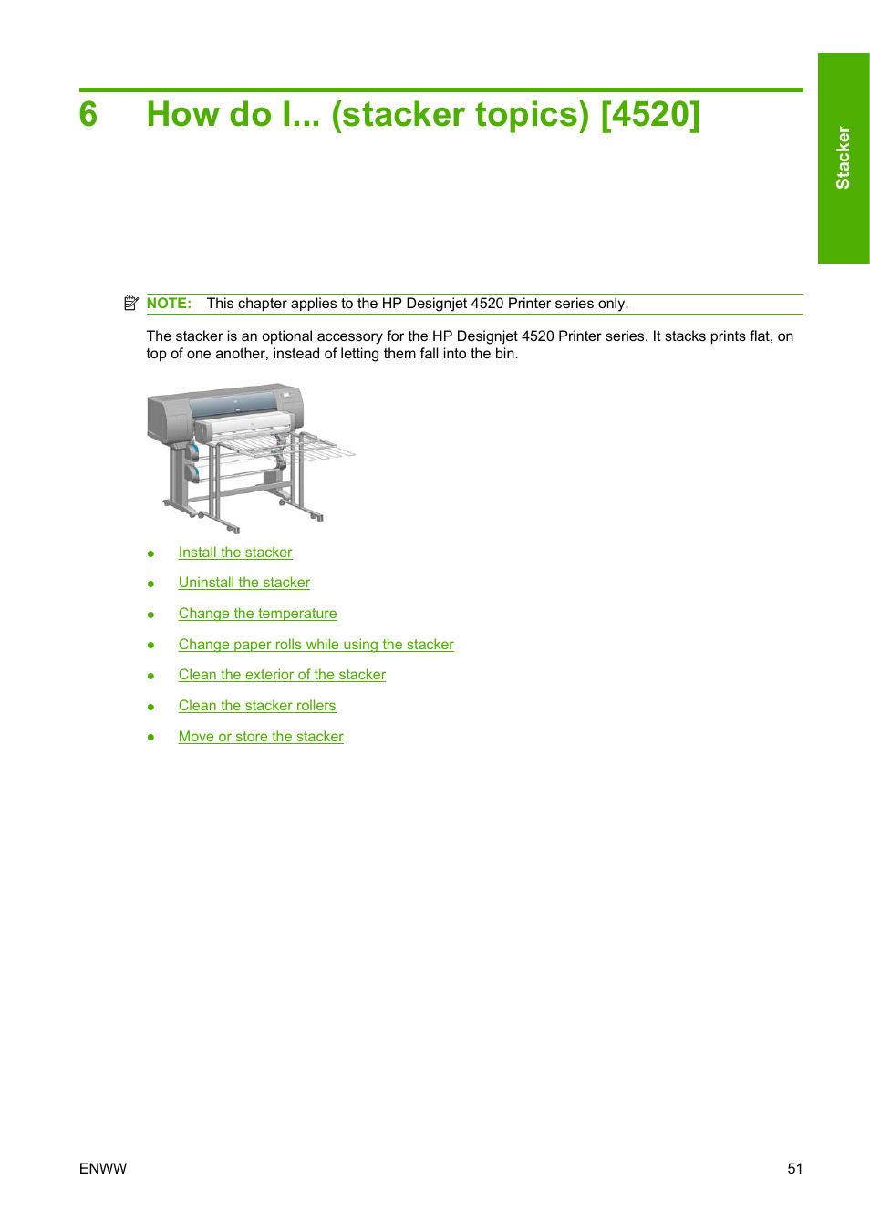 How do i... (stacker topics) [4520, 6 how do i... (stacker topics) [4520 | HP Designjet 4520 Printer series User Manual | Page 61 / 235