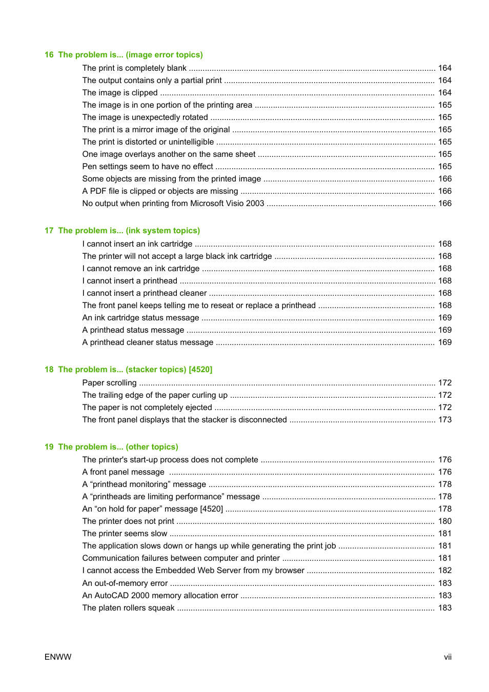 HP Designjet 4520 Printer series User Manual | Page 7 / 235