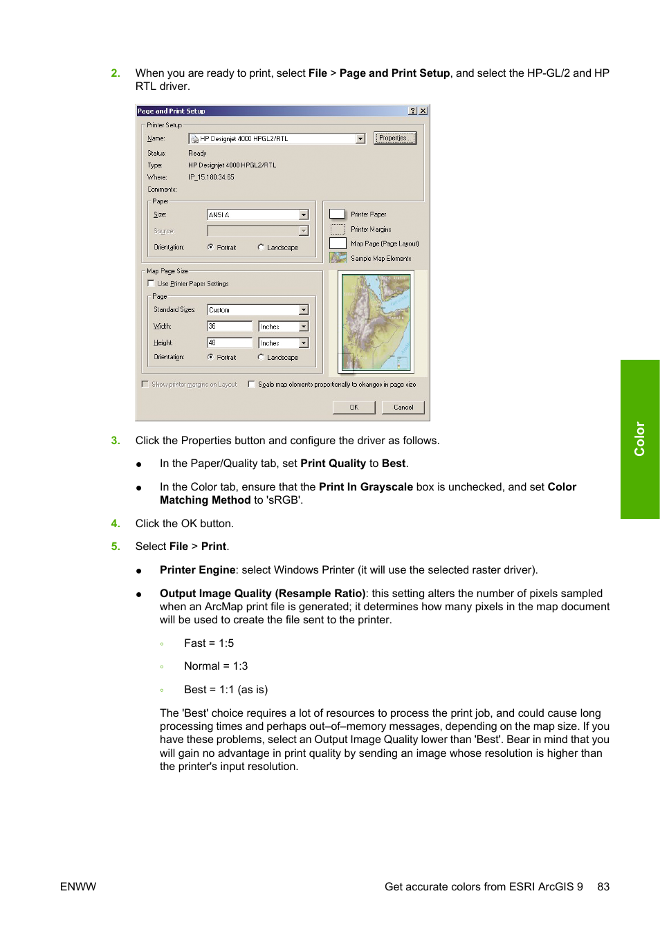 HP Designjet 4520 Printer series User Manual | Page 93 / 235