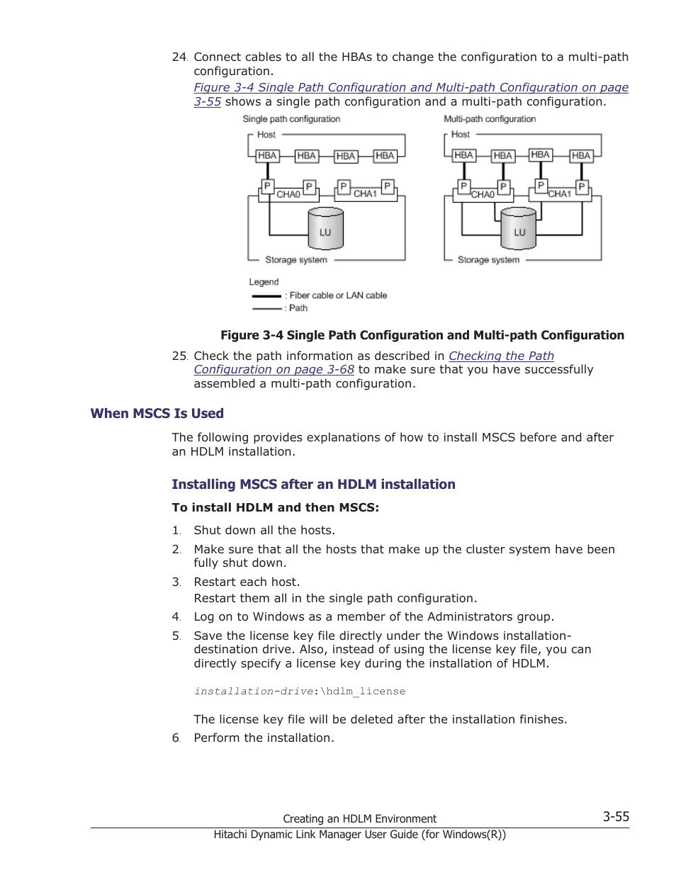 When mscs is used -55 | HP Hitachi Dynamic Link Manager Software User Manual | Page 121 / 422