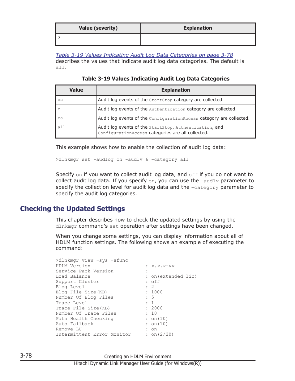 Checking the updated settings, Checking the updated settings -78 | HP Hitachi Dynamic Link Manager Software User Manual | Page 144 / 422