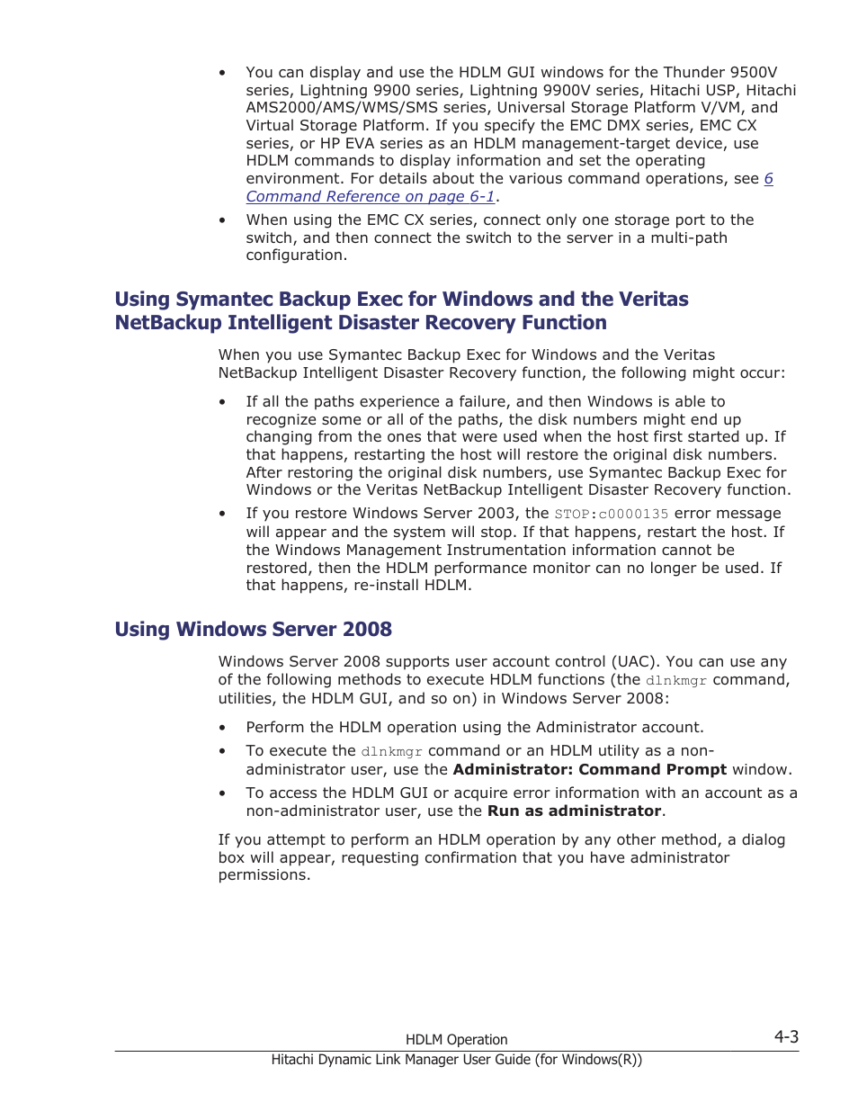 Using windows server 2008, Disaster recovery function -3, Using windows server 2008 -3 | HP Hitachi Dynamic Link Manager Software User Manual | Page 161 / 422