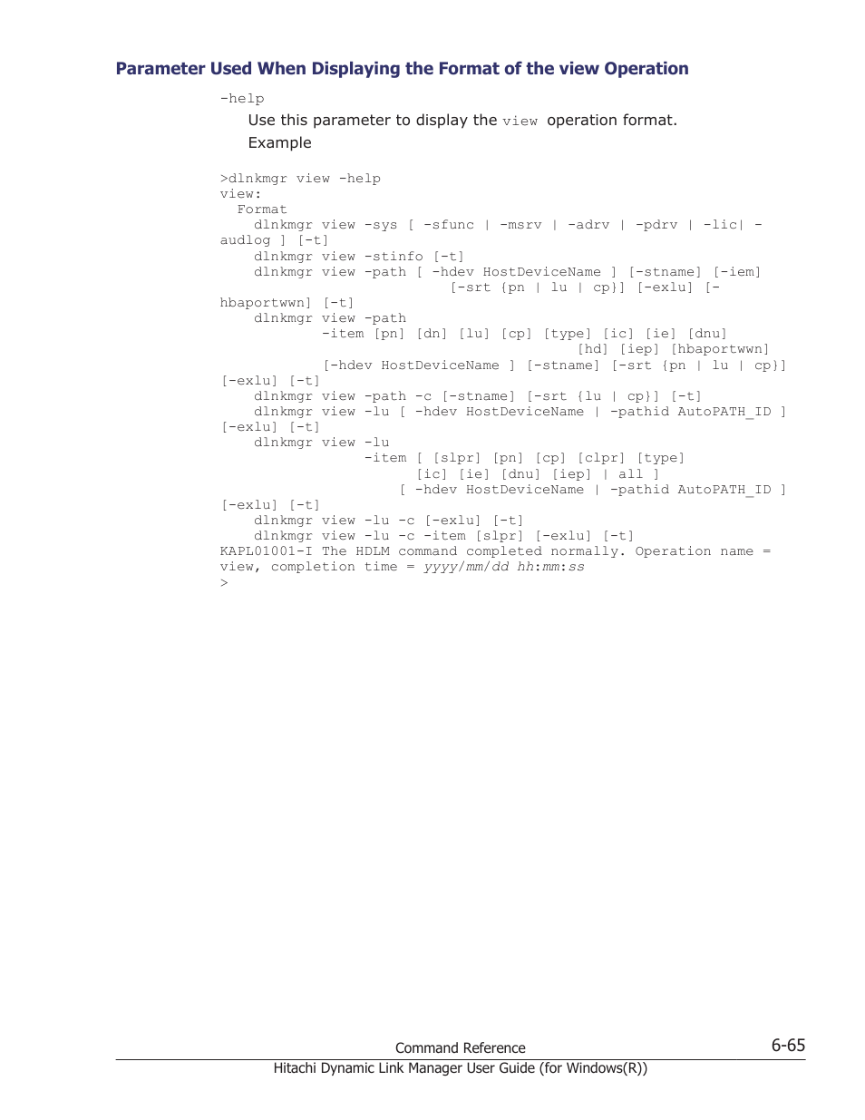 HP Hitachi Dynamic Link Manager Software User Manual | Page 253 / 422