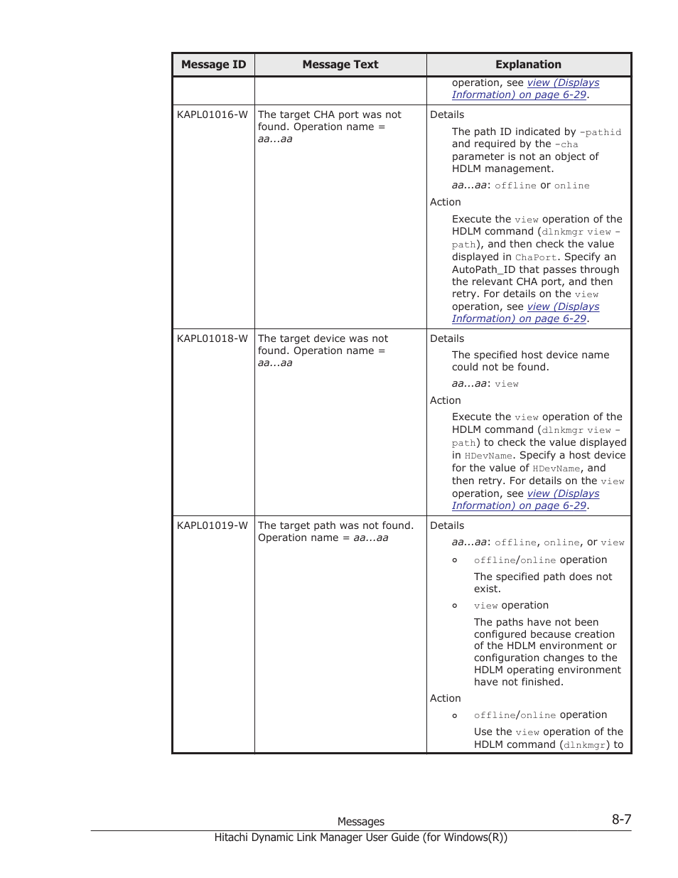 HP Hitachi Dynamic Link Manager Software User Manual | Page 289 / 422