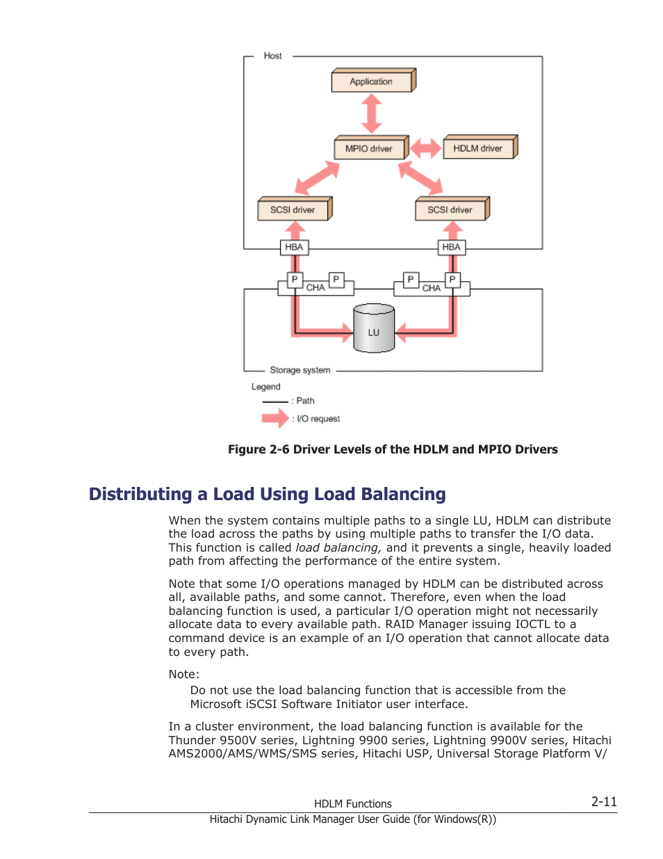 Distributing a load using load balancing, Distributing a load using load balancing -11, For details on load balancing, see | Distributing a load using load | HP Hitachi Dynamic Link Manager Software User Manual | Page 31 / 422