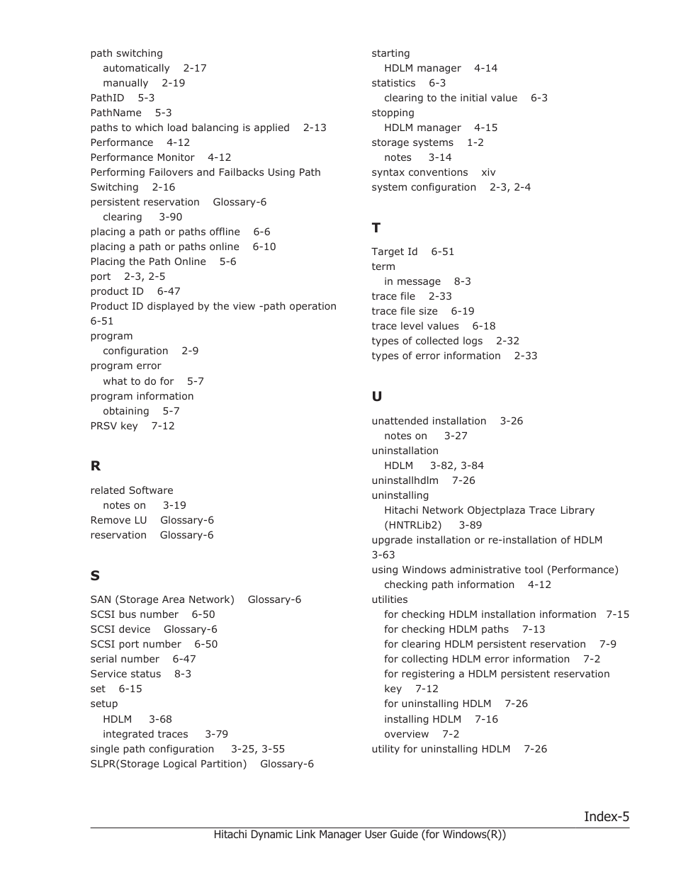 Index-5 | HP Hitachi Dynamic Link Manager Software User Manual | Page 419 / 422