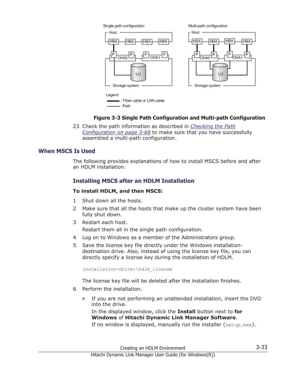 When mscs is used -33 | HP Hitachi Dynamic Link Manager Software User Manual | Page 99 / 422