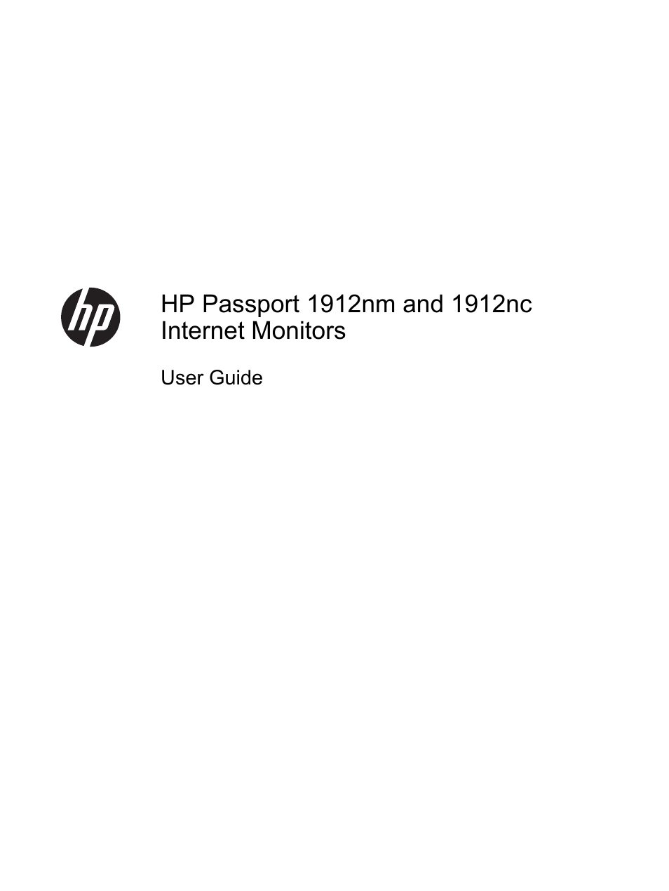 HP Passport 1912nm 18.5-inch Internet Monitor User Manual | 33 pages