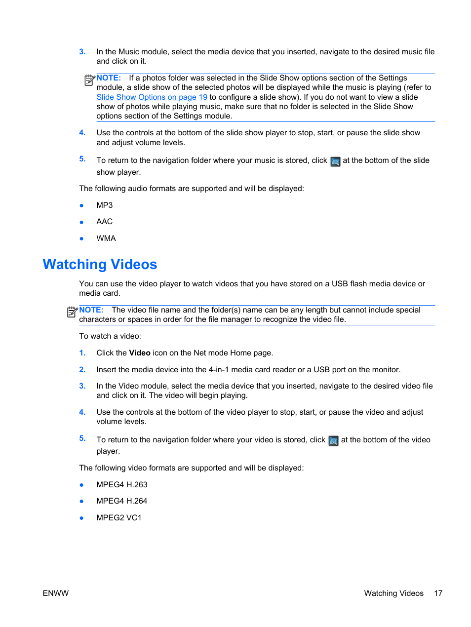 Watching videos | HP Passport 1912nm 18.5-inch Internet Monitor User Manual | Page 23 / 33