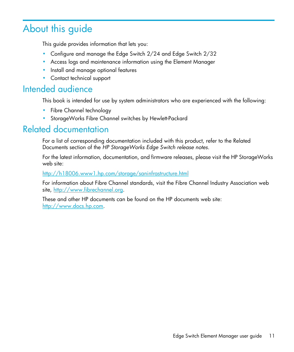 HP StorageWorks 2.32 Edge Switch User Manual | Page 11 / 202