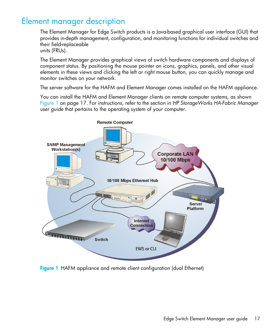 Element manager description | HP StorageWorks 2.32 Edge Switch User Manual | Page 17 / 202