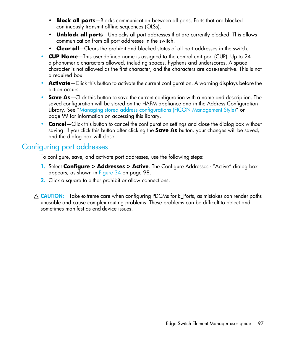 Configuring port addresses | HP StorageWorks 2.32 Edge Switch User Manual | Page 97 / 202