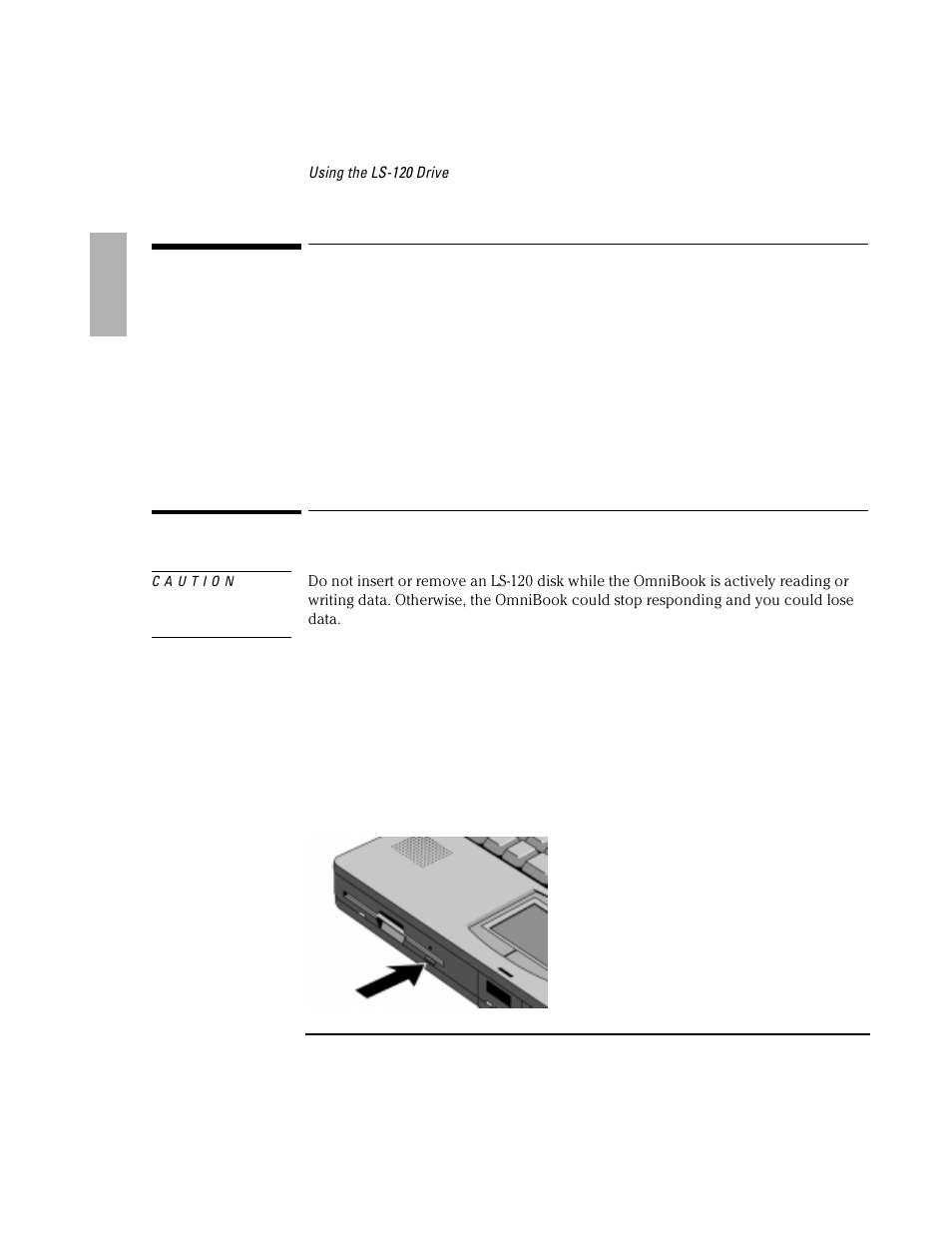 Using the ls-120 drive | HP OmniBook 7100 Notebook PC User Manual | Page 12 / 33