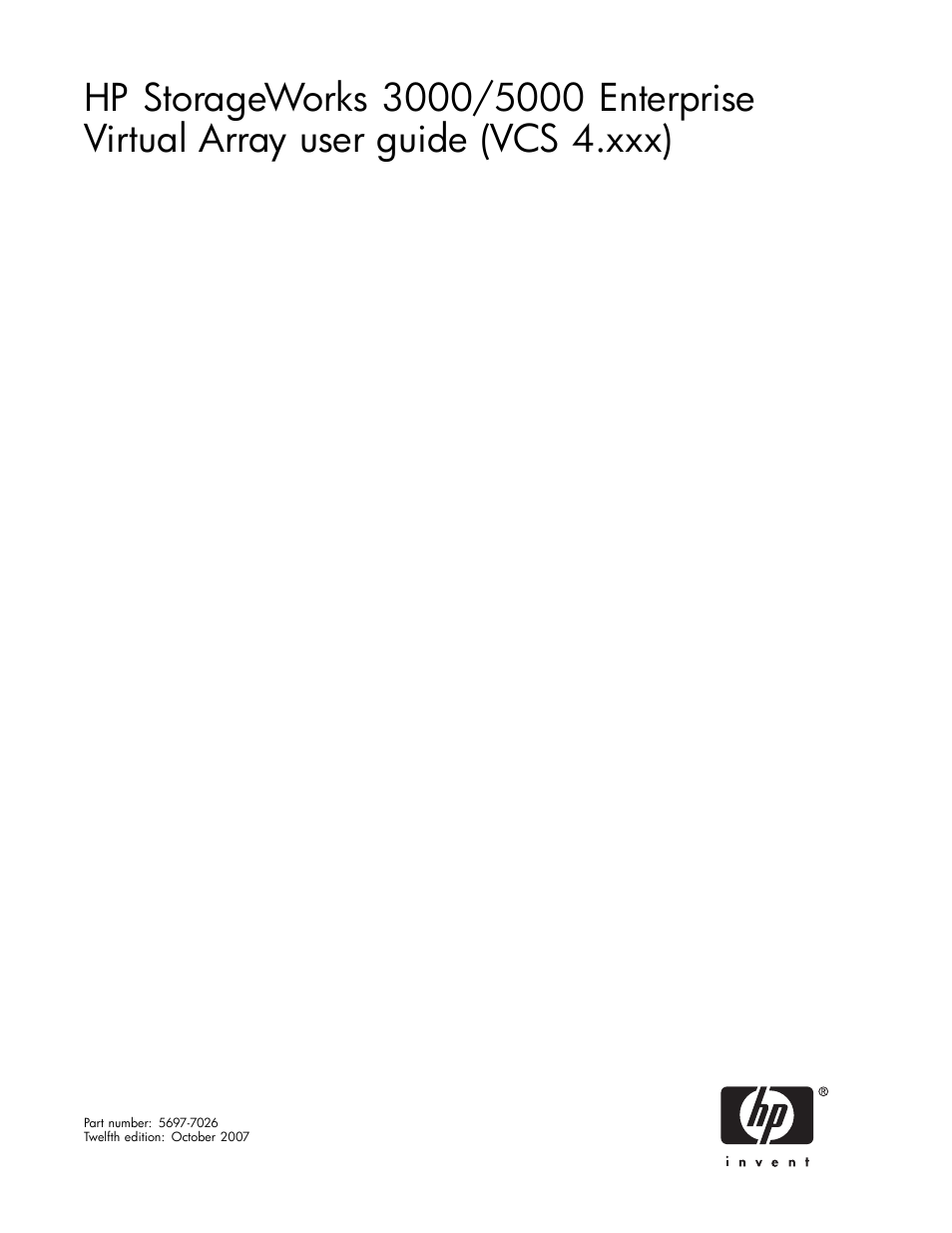 HP 3000 Enterprise Virtual Array User Manual | 165 pages