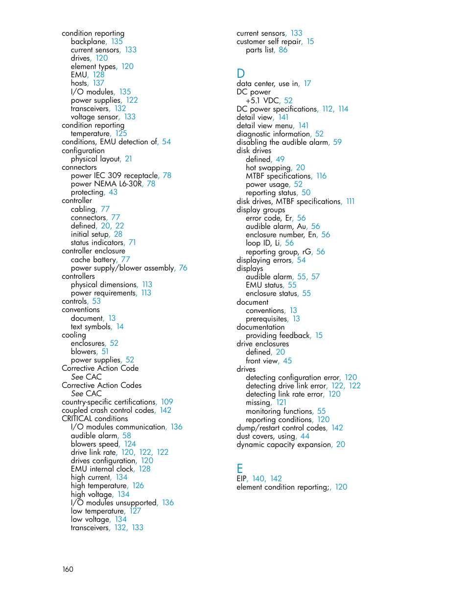 HP 3000 Enterprise Virtual Array User Manual | Page 160 / 165