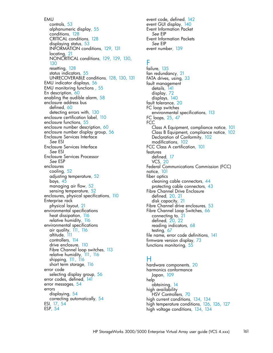 HP 3000 Enterprise Virtual Array User Manual | Page 161 / 165