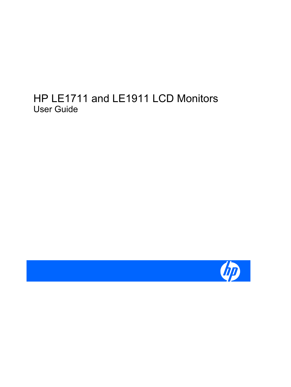 HP Compaq LE1711 17-inch LCD Monitor User Manual | 44 pages