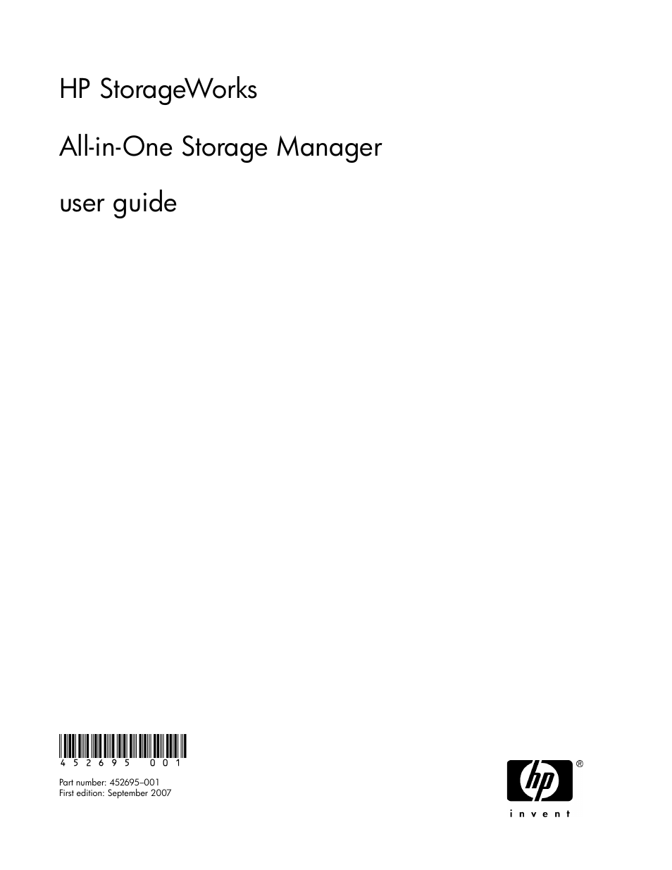 HP StorageWorks All-in-One SB600c Storage Blade User Manual | 72 pages