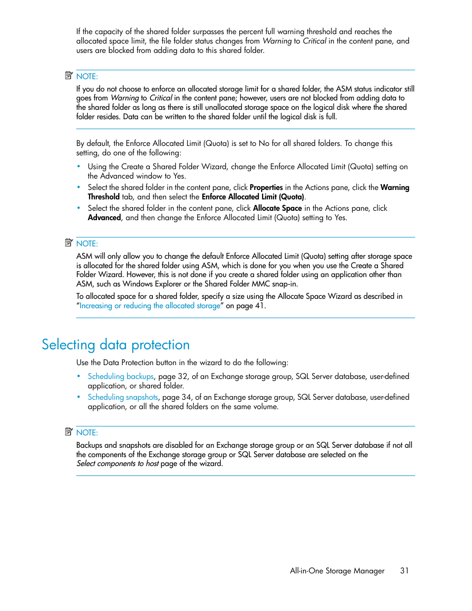 Selecting data protection | HP StorageWorks All-in-One SB600c Storage Blade User Manual | Page 31 / 72
