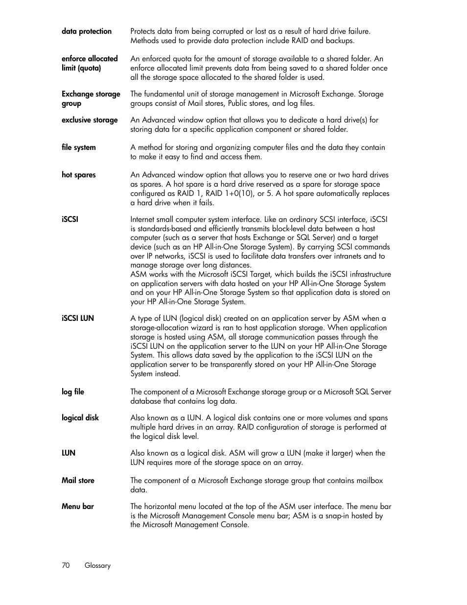 HP StorageWorks All-in-One SB600c Storage Blade User Manual | Page 70 / 72
