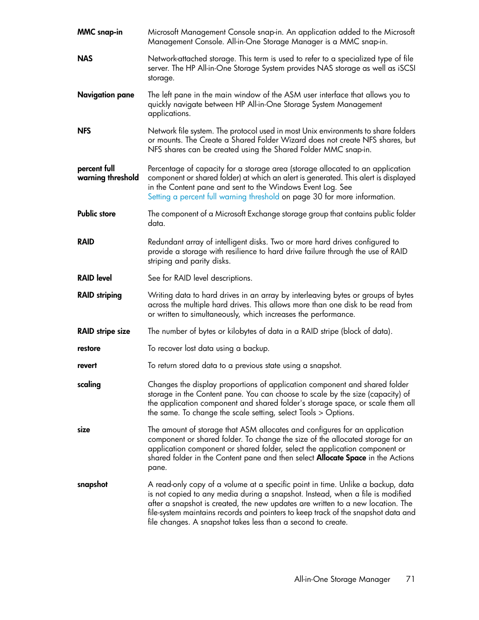 HP StorageWorks All-in-One SB600c Storage Blade User Manual | Page 71 / 72