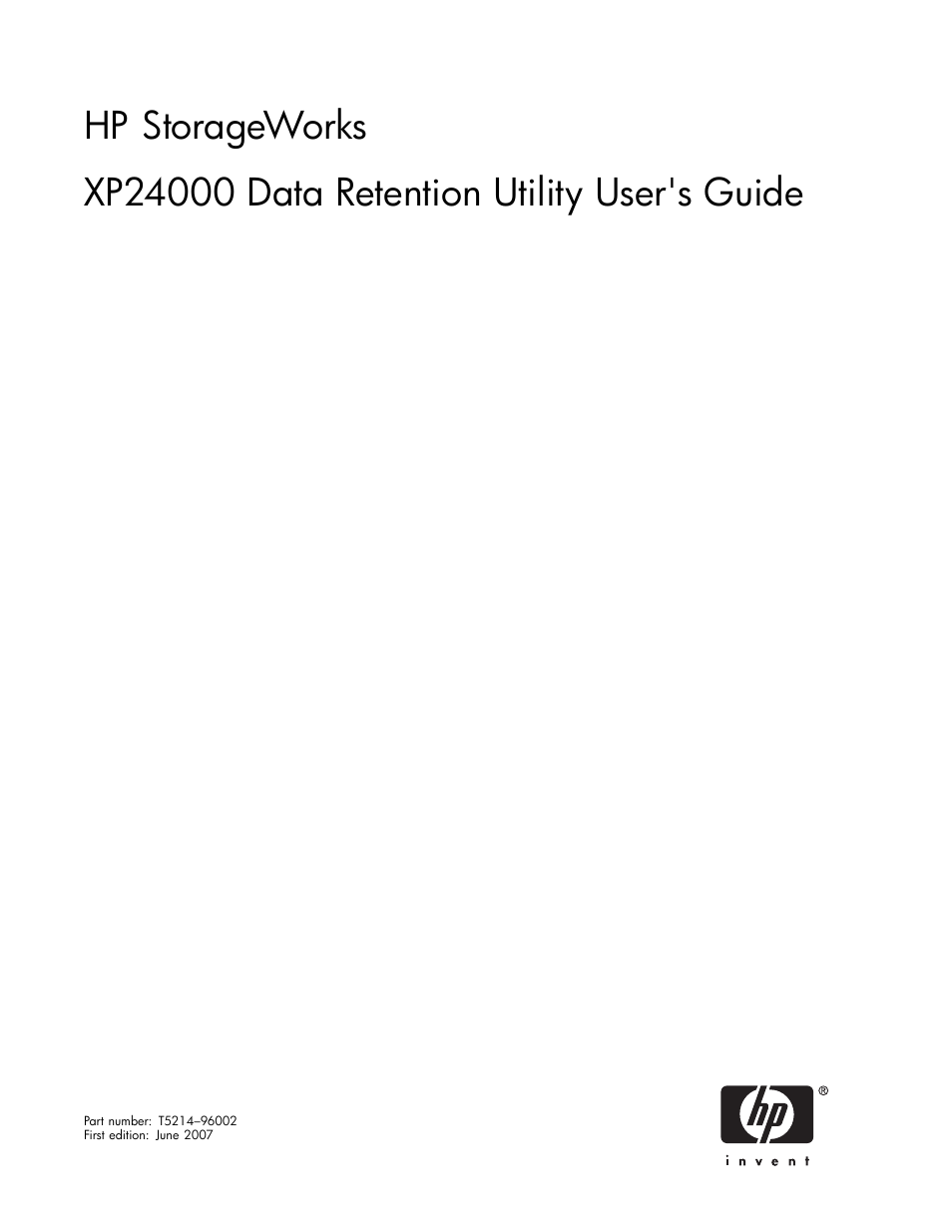 HP XP20000XP24000 Disk Array User Manual | 32 pages