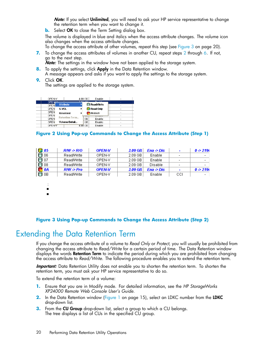 Extending the data retention term, Figure 2 | HP XP20000XP24000 Disk Array User Manual | Page 20 / 32