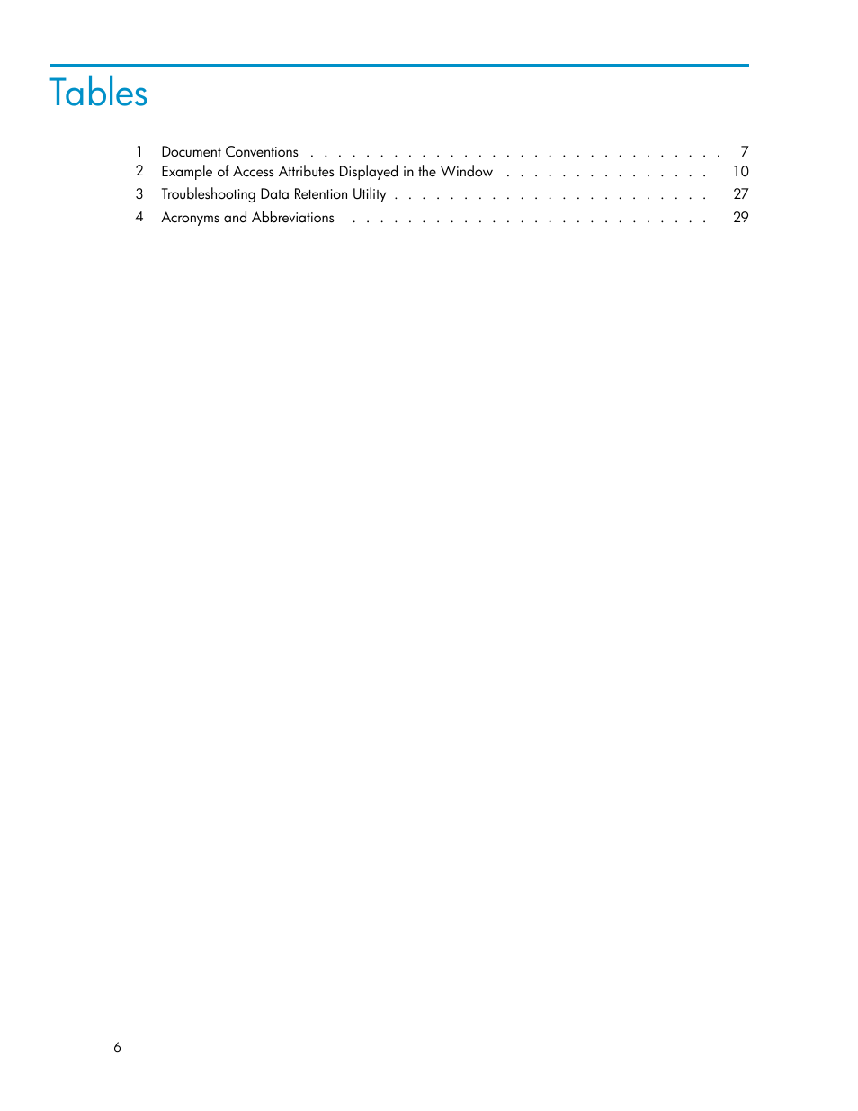 Tables | HP XP20000XP24000 Disk Array User Manual | Page 6 / 32