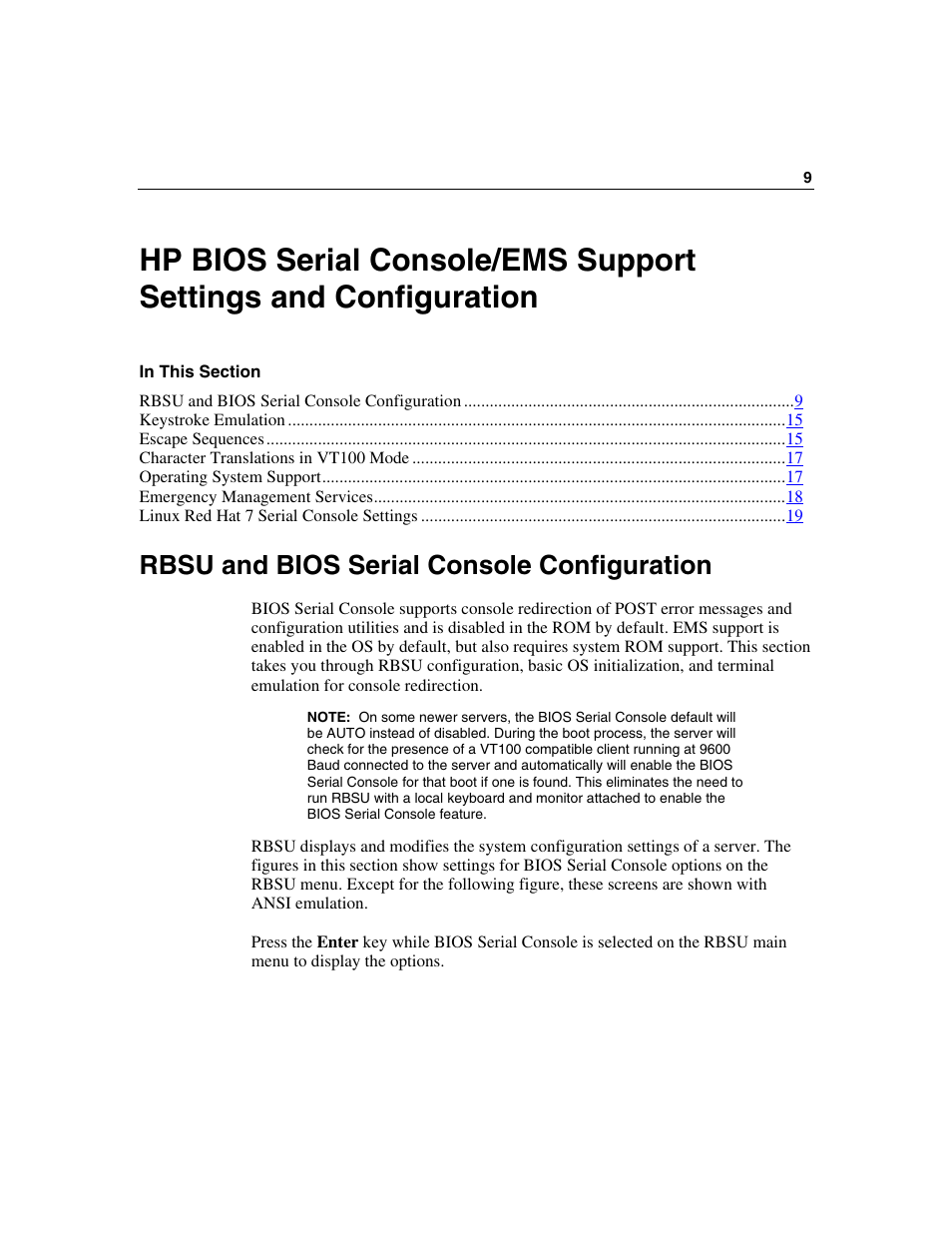 Rbsu and bios serial console configuration, For com | HP ProLiant xw460c Blade Workstation User Manual | Page 9 / 33