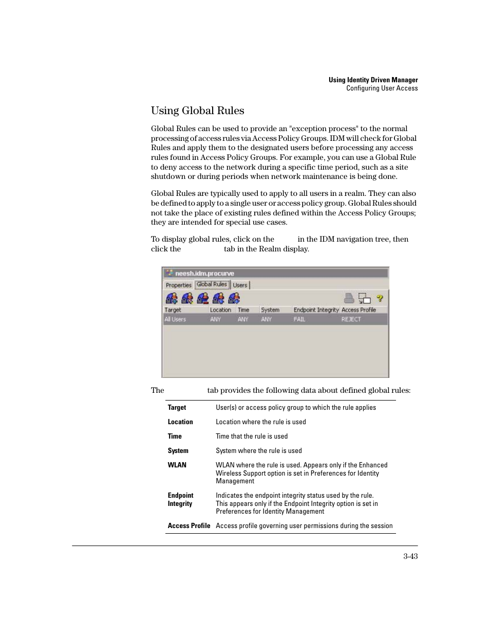 Using global rules, Using global rules -42 | HP Identity Driven Manager Software Licenses User Manual | Page 105 / 190