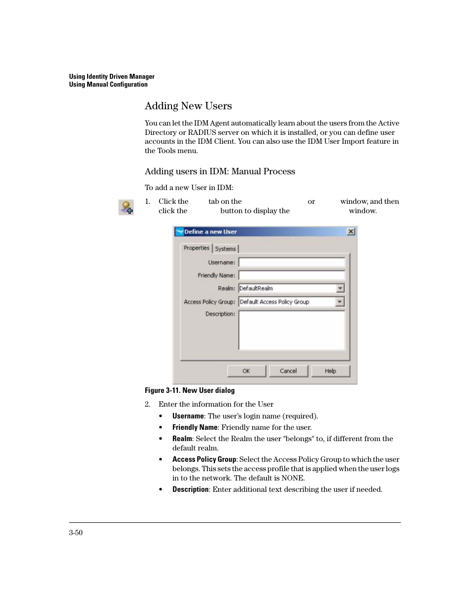 Adding new users, Adding new users -49 | HP Identity Driven Manager Software Licenses User Manual | Page 112 / 190