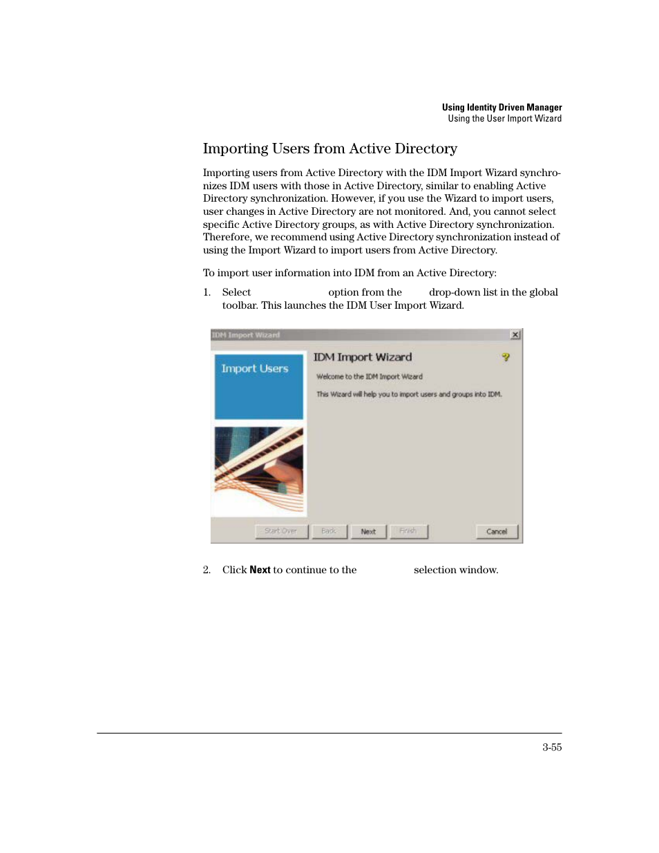 Importing users from active directory, Importing users from active directory -54 | HP Identity Driven Manager Software Licenses User Manual | Page 117 / 190