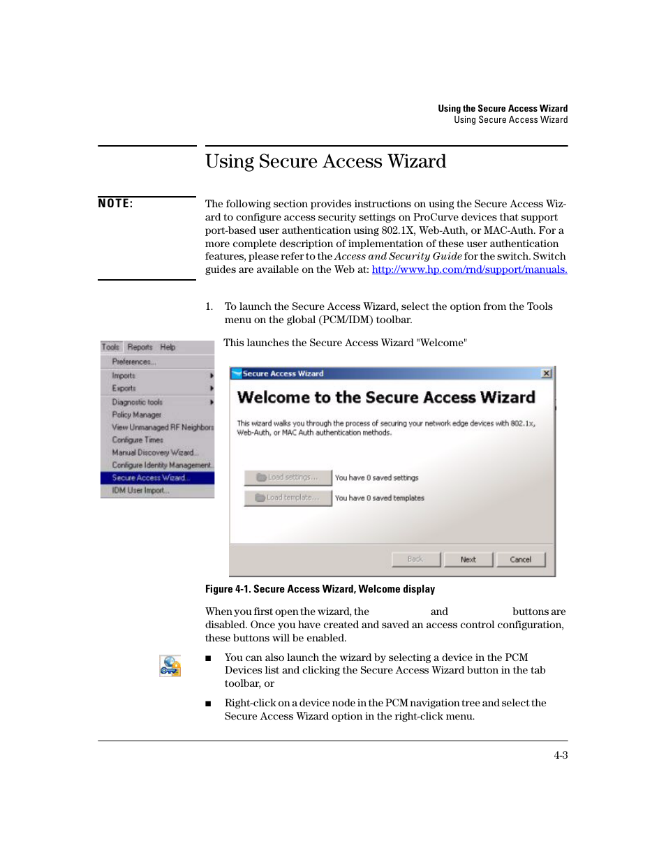 Using secure access wizard | HP Identity Driven Manager Software Licenses User Manual | Page 139 / 190