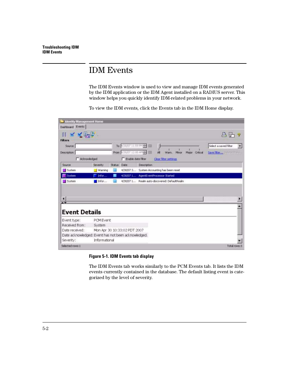 Idm events | HP Identity Driven Manager Software Licenses User Manual | Page 160 / 190