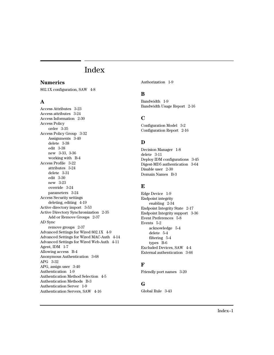 Index | HP Identity Driven Manager Software Licenses User Manual | Page 187 / 190