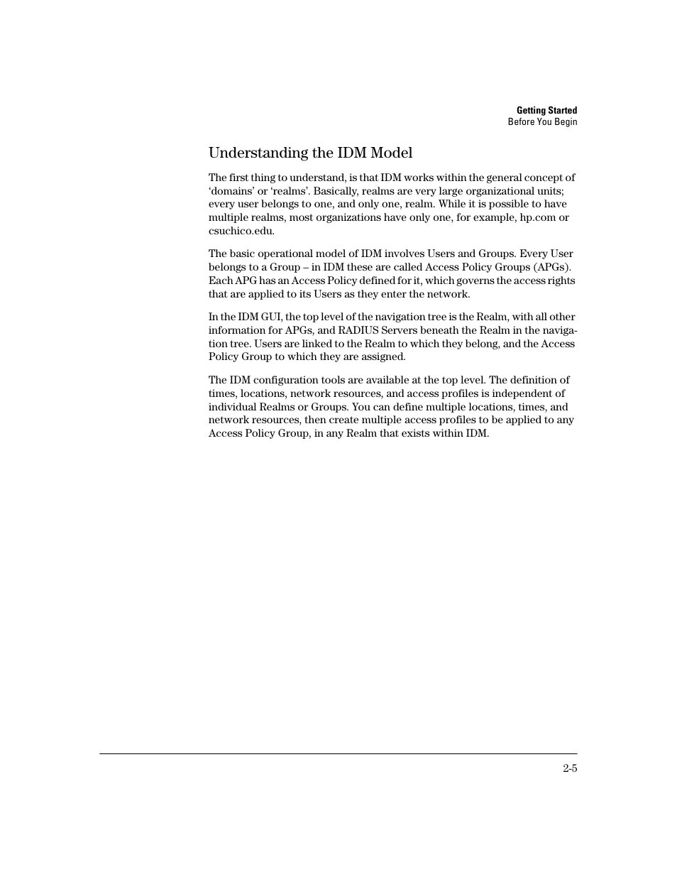 Understanding the idm model, Understanding the idm model -5 | HP Identity Driven Manager Software Licenses User Manual | Page 27 / 190