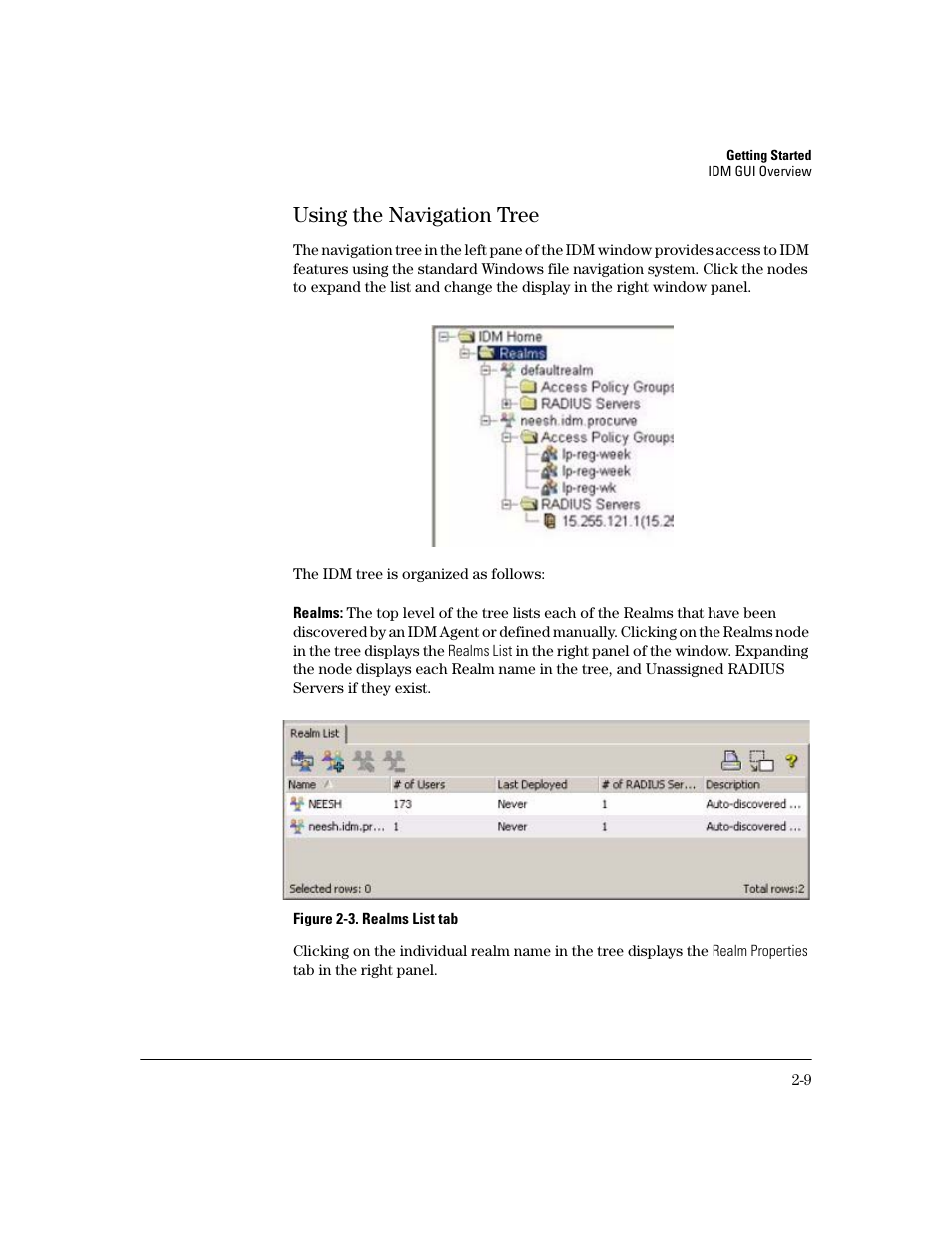 Using the navigation tree, Using the navigation tree -9 | HP Identity Driven Manager Software Licenses User Manual | Page 31 / 190