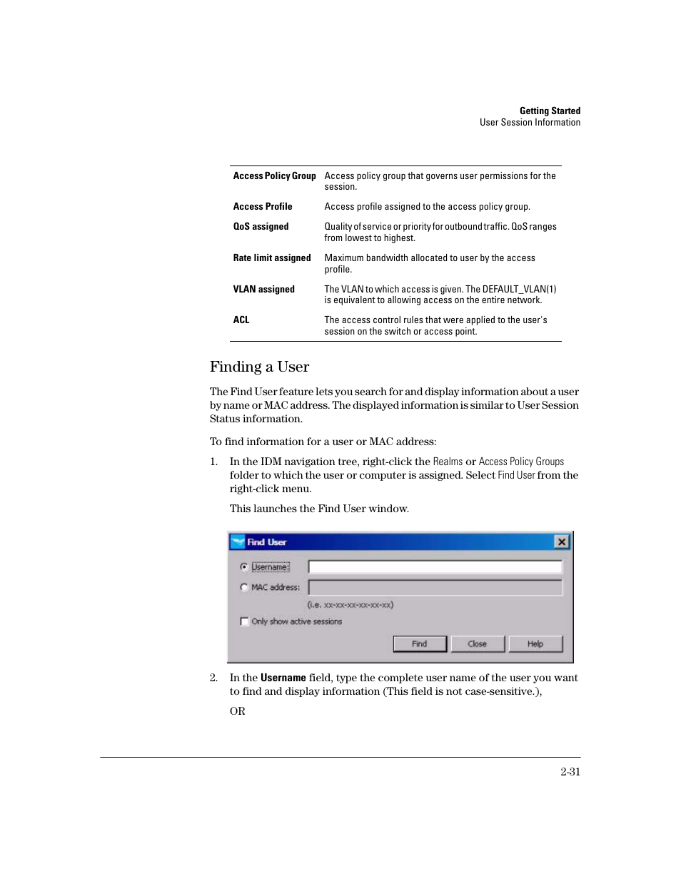 Finding a user, Finding a user -31 | HP Identity Driven Manager Software Licenses User Manual | Page 53 / 190