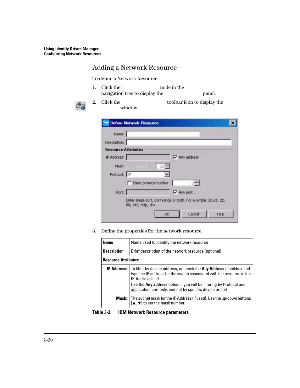 Adding a network resource, Adding a network resource -19 | HP Identity Driven Manager Software Licenses User Manual | Page 82 / 190