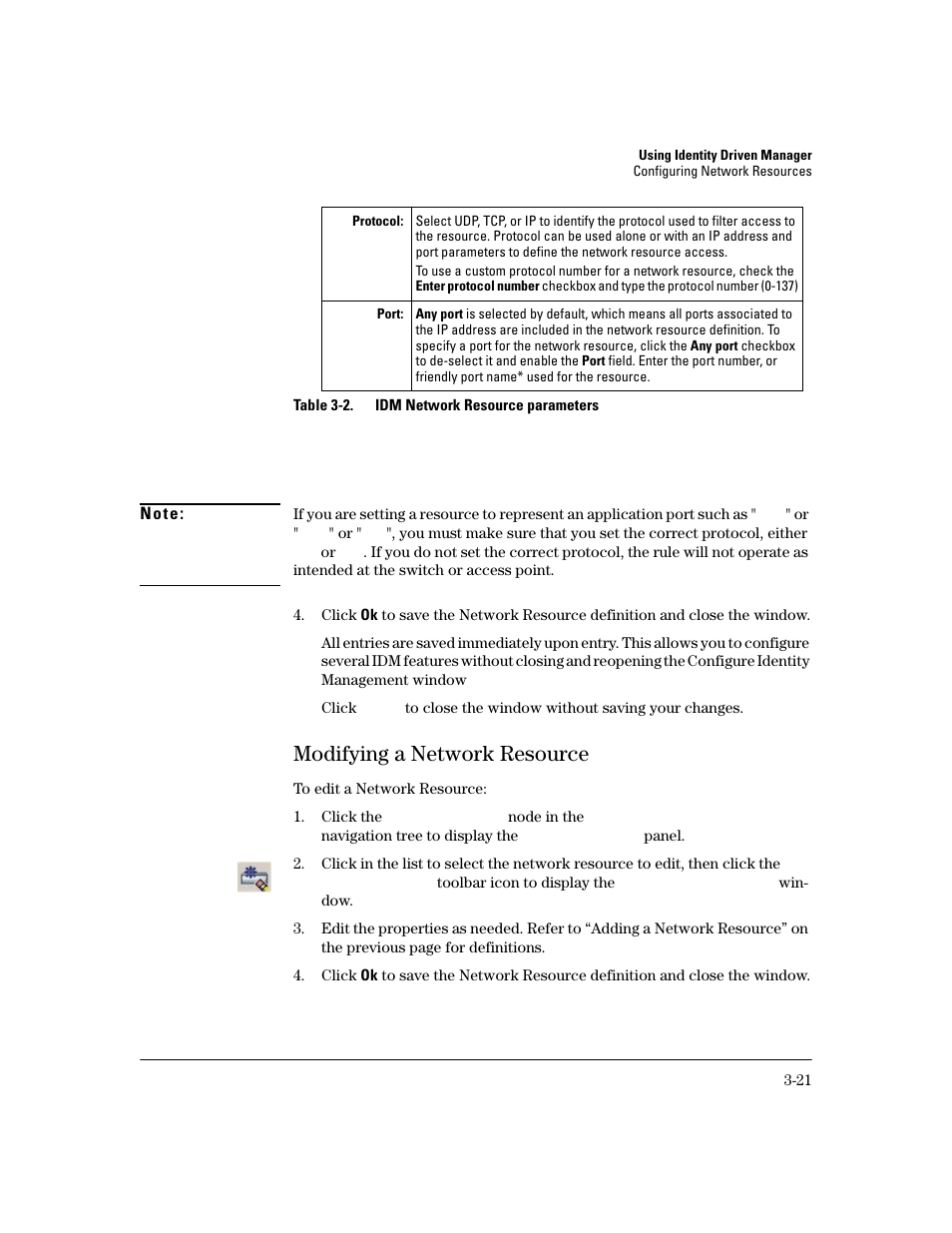 Modifying a network resource, Modifying a network resource -20 | HP Identity Driven Manager Software Licenses User Manual | Page 83 / 190