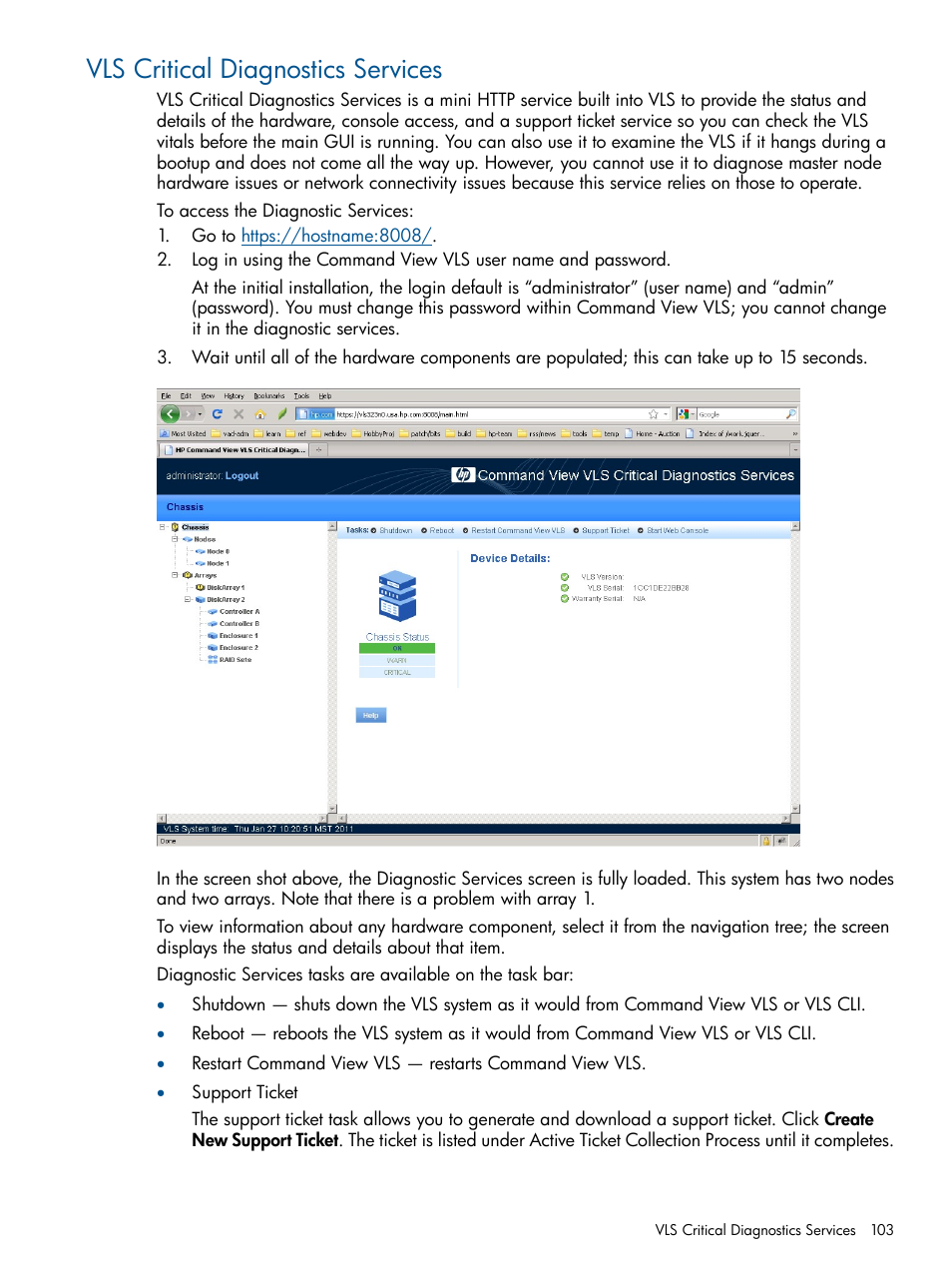 Vls critical diagnostics services | HP 9000 Virtual Library System User Manual | Page 103 / 268