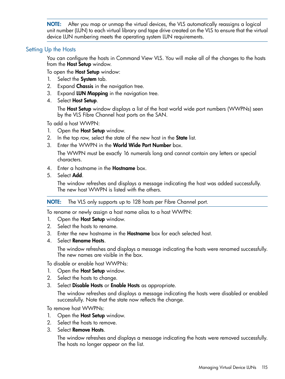 Setting up the hosts | HP 9000 Virtual Library System User Manual | Page 115 / 268