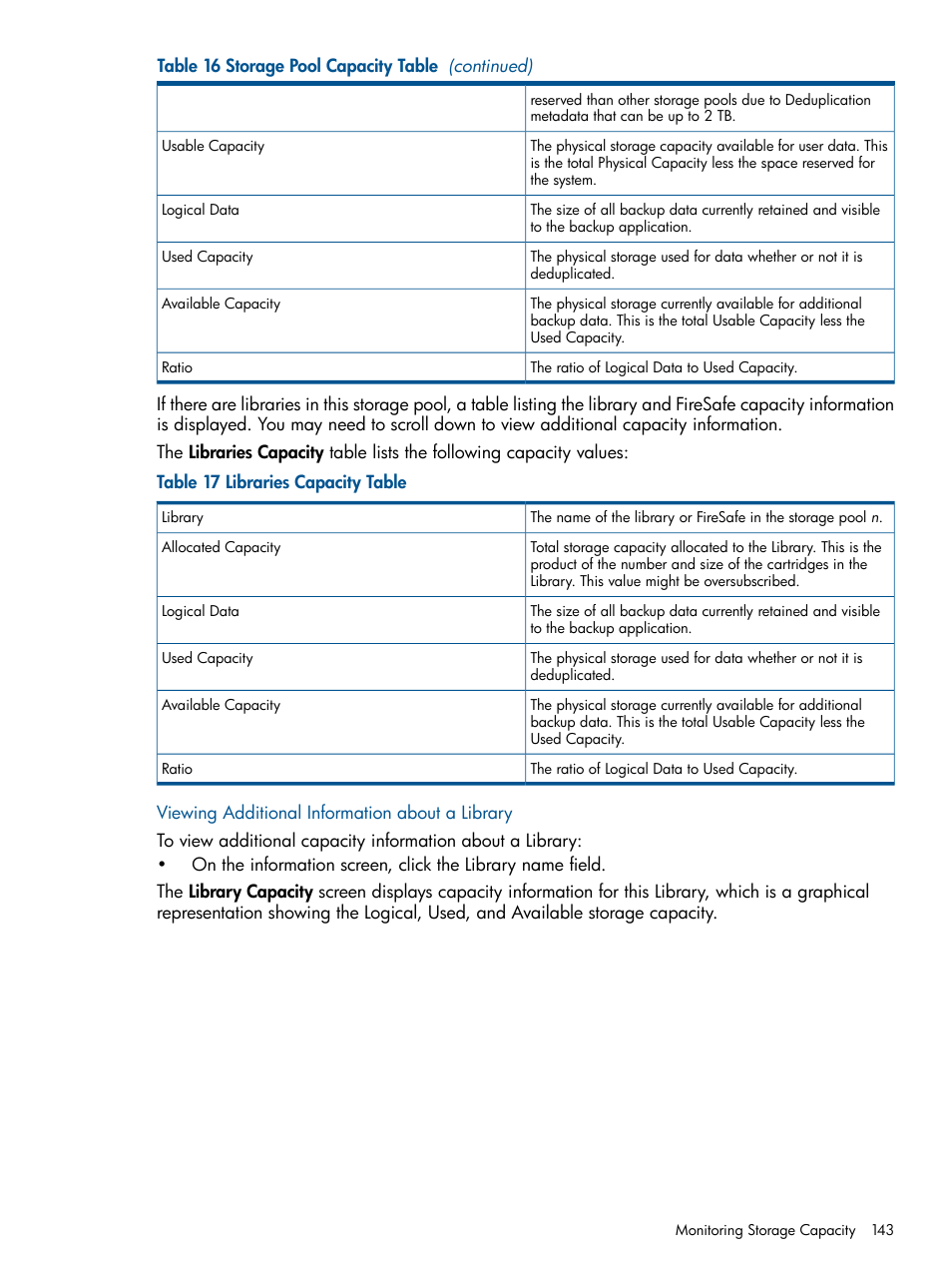 Viewing additional information about a library | HP 9000 Virtual Library System User Manual | Page 143 / 268