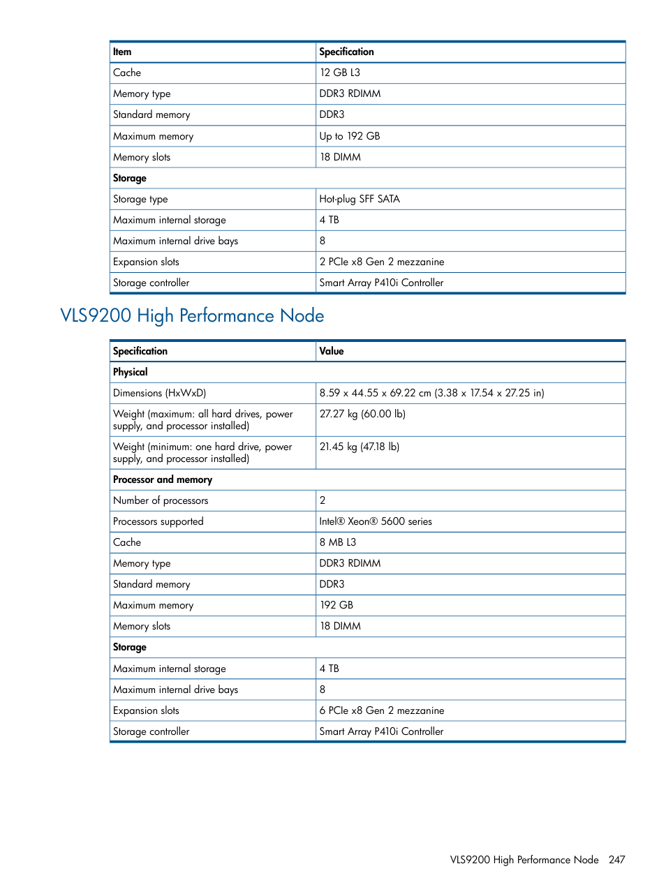 Vls9200 high performance node | HP 9000 Virtual Library System User Manual | Page 247 / 268
