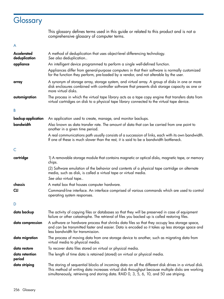 Glossary | HP 9000 Virtual Library System User Manual | Page 256 / 268