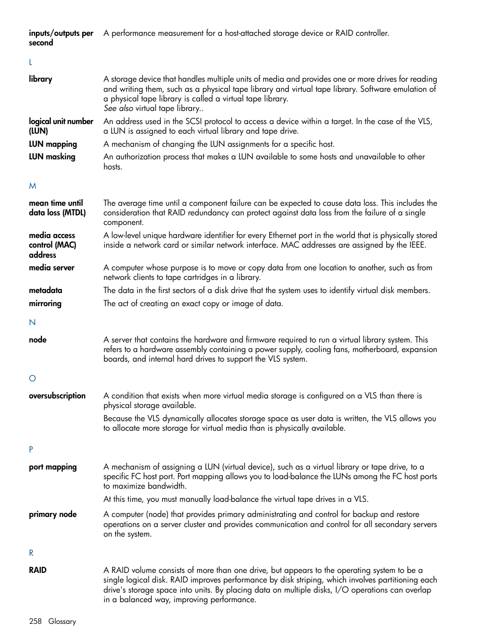 HP 9000 Virtual Library System User Manual | Page 258 / 268