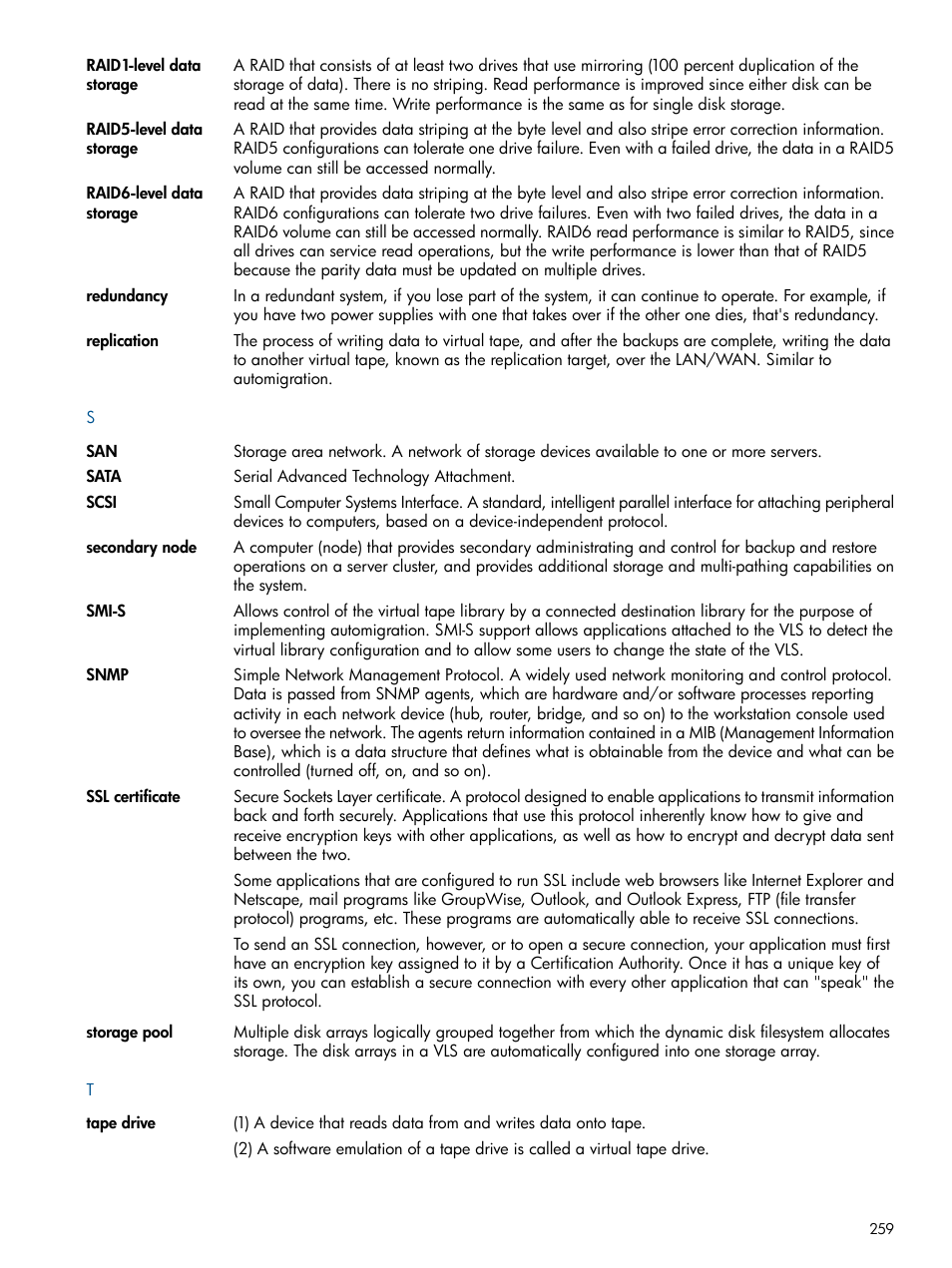 HP 9000 Virtual Library System User Manual | Page 259 / 268