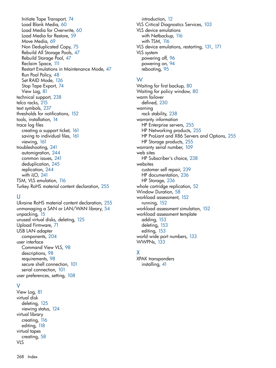 HP 9000 Virtual Library System User Manual | Page 268 / 268