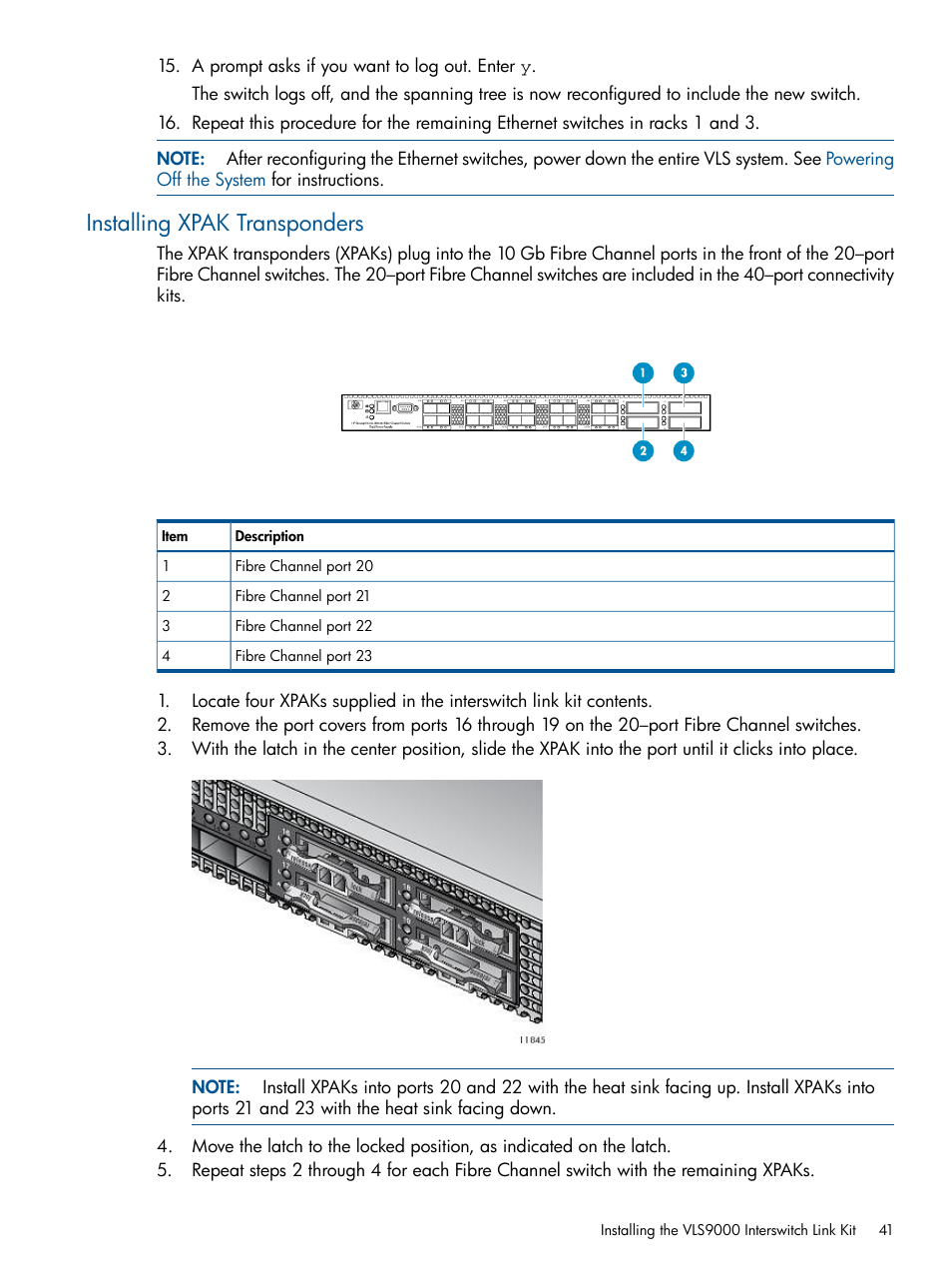 Installing xpak transponders | HP 9000 Virtual Library System User Manual | Page 41 / 268